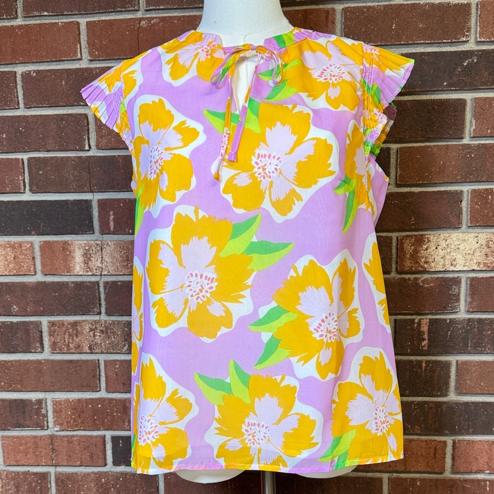 Michelle’s McDowell “Sea Flower Lilac” Valery Top Size Small